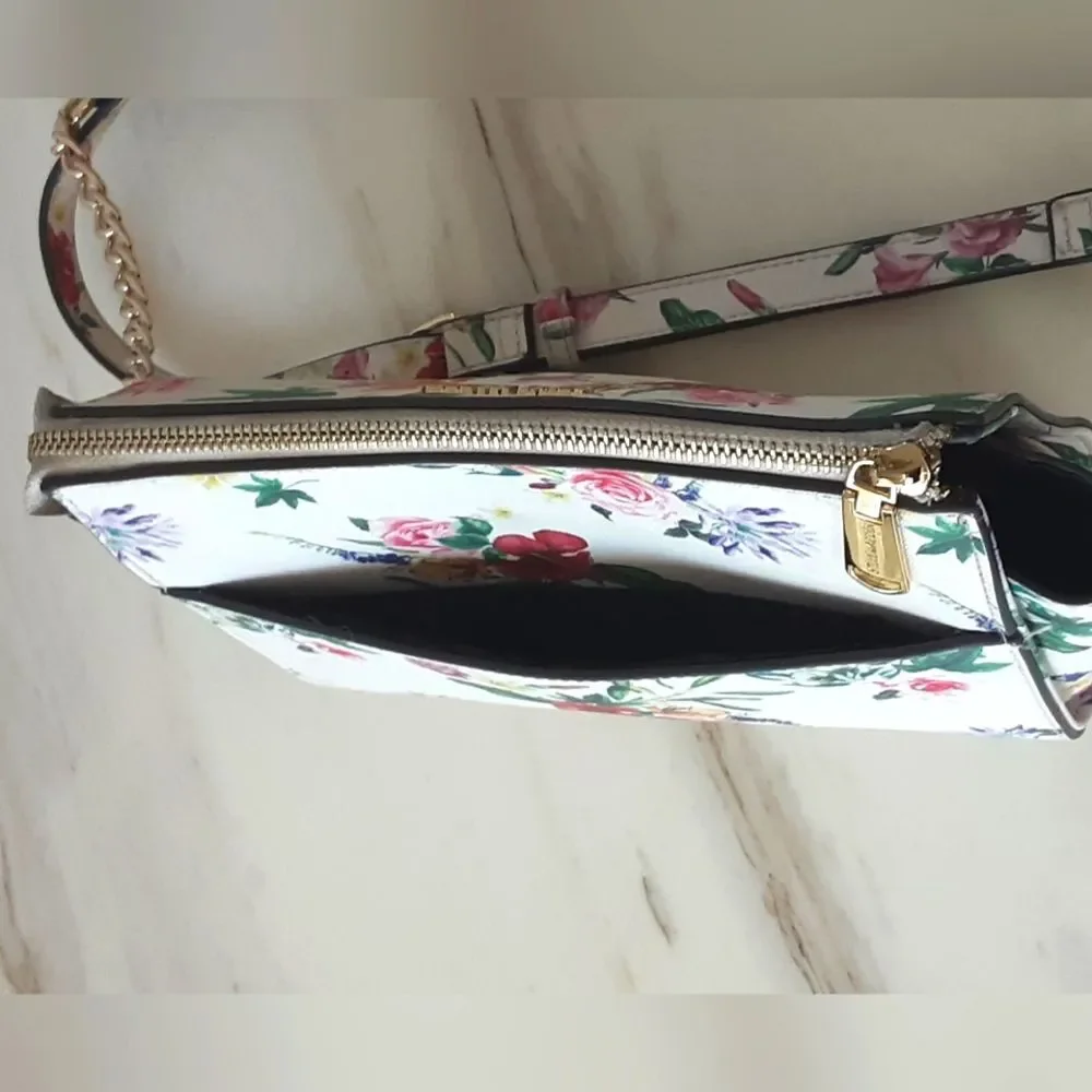STEVE MADDEN Textured Faux Leather Summer Floral Crossbody Bag